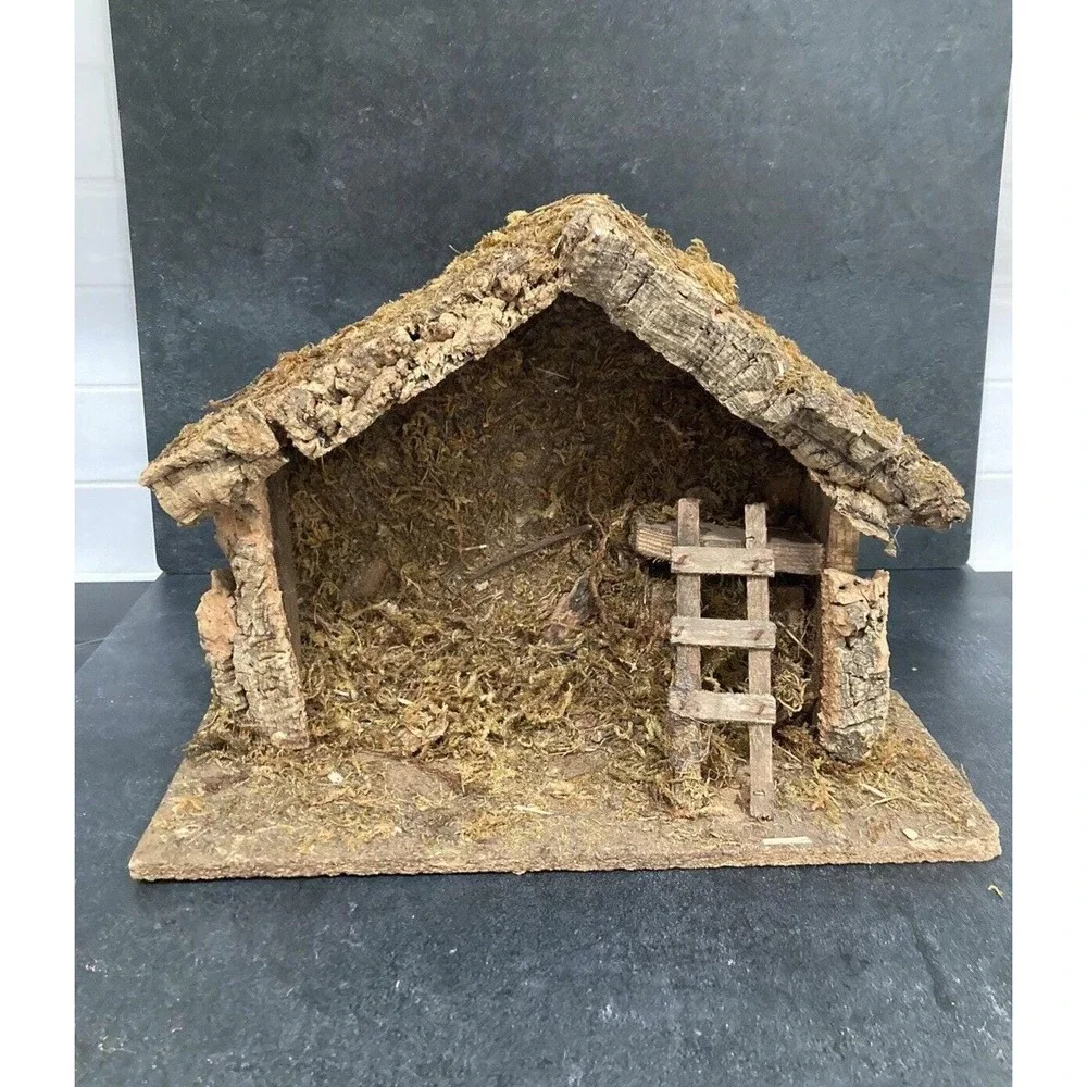 Vintage 8 Piece Nativity Set Made in Italy with Music Box Plays Silent Night